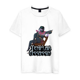 Мужская футболка хлопок с принтом Templar assassin в Петрозаводске, 100% хлопок | прямой крой, круглый вырез горловины, длина до линии бедер, слегка спущенное плечо. | dota | dota 2 | дота | дота 2 | компьютерные игры | персонаж доты