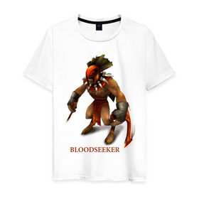 Мужская футболка хлопок с принтом Bloodseeker в Петрозаводске, 100% хлопок | прямой крой, круглый вырез горловины, длина до линии бедер, слегка спущенное плечо. | bloodseeker | dota | dota 2 | дота | дота 2 | игры | компьютерные игры