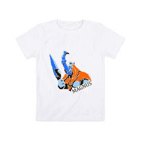 Детская футболка хлопок с принтом Magnus simple в Петрозаводске, 100% хлопок | круглый вырез горловины, полуприлегающий силуэт, длина до линии бедер | dota | dota 2 | magnus | герои dota | герои доты | дота | дота 2 | игры | компьютерные игры