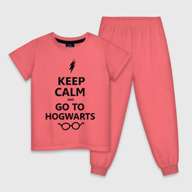 Детская пижама хлопок с принтом Keep calm and go to hogwarts. в Петрозаводске, 100% хлопок |  брюки и футболка прямого кроя, без карманов, на брюках мягкая резинка на поясе и по низу штанин
 | keep calm | сохраняйте спокойствие