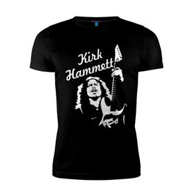 Мужская футболка премиум с принтом Kirk Hammett (Metallica) в Петрозаводске, 92% хлопок, 8% лайкра | приталенный силуэт, круглый вырез ворота, длина до линии бедра, короткий рукав | металлика