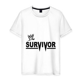 Мужская футболка хлопок с принтом Survivor в Петрозаводске, 100% хлопок | прямой крой, круглый вырез горловины, длина до линии бедер, слегка спущенное плечо. | raw | raw live | survivor | wwe | wwe 13 | единоборства | реслинг | рестлинг | спорт