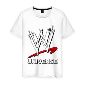 Мужская футболка хлопок с принтом WWE universe в Петрозаводске, 100% хлопок | прямой крой, круглый вырез горловины, длина до линии бедер, слегка спущенное плечо. | джон сина