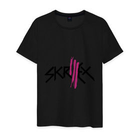 Мужская футболка хлопок с принтом Skrillex logo в Петрозаводске, 100% хлопок | прямой крой, круглый вырез горловины, длина до линии бедер, слегка спущенное плечо. | dub step | dubstep | skrilex | skrillex | даб степ | дабстеп | ди джей | диджей | музыка | скриллекс