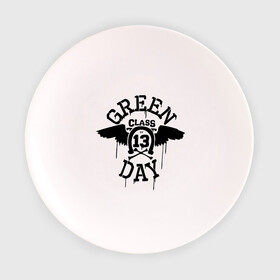 Тарелка с принтом Green day class of 13 в Петрозаводске, фарфор | диаметр - 210 мм
диаметр для нанесения принта - 120 мм | green day | rock | грин дэй | музыка | подкова | рок группа