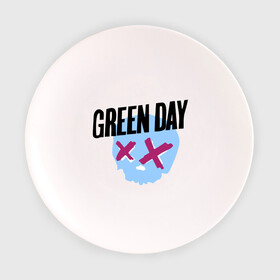 Тарелка с принтом Green day skull в Петрозаводске, фарфор | диаметр - 210 мм
диаметр для нанесения принта - 120 мм | green day | rock | грин дэй | музыка | рок группа