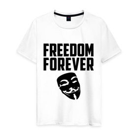 Мужская футболка хлопок с принтом Freedom forever в Петрозаводске, 100% хлопок | прямой крой, круглый вырез горловины, длина до линии бедер, слегка спущенное плечо. | freedom | freedom forever | виндета | свобода на всегда