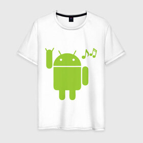 Мужская футболка хлопок с принтом android dance в Петрозаводске, 100% хлопок | прямой крой, круглый вырез горловины, длина до линии бедер, слегка спущенное плечо. | android | андроид