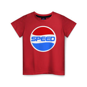 Детская футболка хлопок с принтом Pepsi Speed в Петрозаводске, 100% хлопок | круглый вырез горловины, полуприлегающий силуэт, длина до линии бедер | Тематика изображения на принте: pepsi | speed | антибренд | бренд | пепси | скорость
