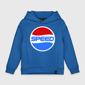 Детское худи Oversize хлопок с принтом Pepsi Speed в Петрозаводске, френч-терри — 70% хлопок, 30% полиэстер. Мягкий теплый начес внутри —100% хлопок | боковые карманы, эластичные манжеты и нижняя кромка, капюшон на магнитной кнопке | pepsi | speed | антибренд | бренд | пепси | скорость