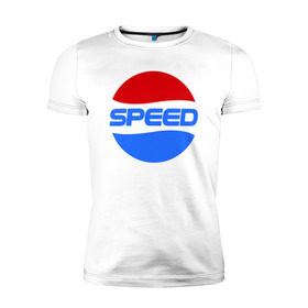Мужская футболка премиум с принтом Pepsi Speed в Петрозаводске, 92% хлопок, 8% лайкра | приталенный силуэт, круглый вырез ворота, длина до линии бедра, короткий рукав | pepsi | speed | антибренд | бренд | пепси | скорость