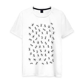 Мужская футболка хлопок с принтом Армия мурашей в Петрозаводске, 100% хлопок | прямой крой, круглый вырез горловины, длина до линии бедер, слегка спущенное плечо. | армия мураьев | муравьи | насекомые
