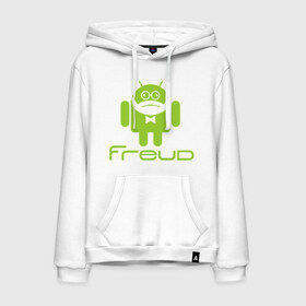 Мужская толстовка хлопок с принтом Android Freud в Петрозаводске, френч-терри, мягкий теплый начес внутри (100% хлопок) | карман-кенгуру, эластичные манжеты и нижняя кромка, капюшон с подкладом и шнурком | android | андроид