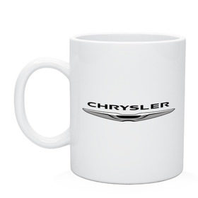 Кружка с принтом Chrysler лого в Петрозаводске, керамика | объем — 330 мл, диаметр — 80 мм. Принт наносится на бока кружки, можно сделать два разных изображения | chrysler | краислер | логотип chrysler | логотип краислер