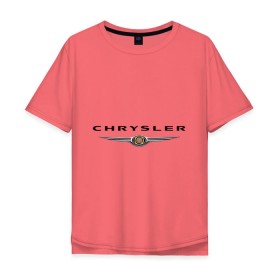 Мужская футболка хлопок Oversize с принтом Chrysler logo в Петрозаводске, 100% хлопок | свободный крой, круглый ворот, “спинка” длиннее передней части | chrysler | автомобиль chrysler | автомобиль краислер | краислер | логотип chrysler | логотип краислер