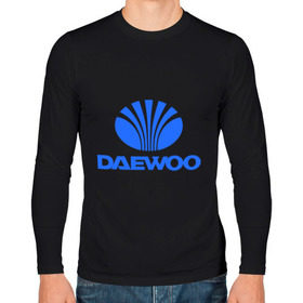 Мужской лонгслив хлопок с принтом Logo daewoo в Петрозаводске, 100% хлопок |  | daewoo | автомобиль daewoo | автомобиль дейву | дайву | логотип daewoo | логотип дайву | логотип дейву