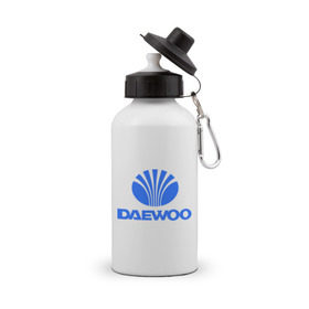 Бутылка спортивная с принтом Logo daewoo в Петрозаводске, металл | емкость — 500 мл, в комплекте две пластиковые крышки и карабин для крепления | Тематика изображения на принте: daewoo | автомобиль daewoo | автомобиль дейву | дайву | логотип daewoo | логотип дайву | логотип дейву