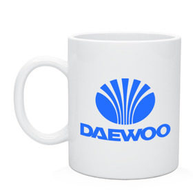 Кружка с принтом Logo daewoo в Петрозаводске, керамика | объем — 330 мл, диаметр — 80 мм. Принт наносится на бока кружки, можно сделать два разных изображения | daewoo | автомобиль daewoo | автомобиль дейву | дайву | логотип daewoo | логотип дайву | логотип дейву