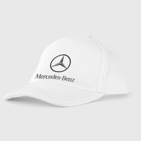 Детская бейсболка с принтом Logo Mercedes-Benz в Петрозаводске, 100% хлопок | классический козырек, металлическая застежка-регулятор размера | Тематика изображения на принте: mercedes | mercedes benz | логотип mercedes | логотип mercedes benz | логотип мерседерс бенс | мерен | мерседерс | мерседерс бенс