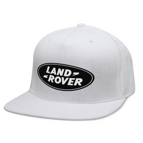 Кепка снепбек с прямым козырьком с принтом Land Rover logo в Петрозаводске, хлопок 100% |  | land rove | автомобиль land rove | автомобиль ланд ровер | ланд ровер
