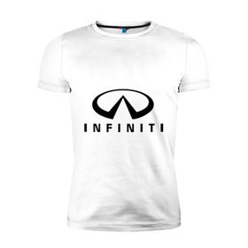 Мужская футболка премиум с принтом Infiniti logo в Петрозаводске, 92% хлопок, 8% лайкра | приталенный силуэт, круглый вырез ворота, длина до линии бедра, короткий рукав | infiniti автомобиль | автомобиль инфинити | инфинити | логотип infiniti | логотип инфинити