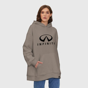 Худи SuperOversize хлопок с принтом Infiniti logo в Петрозаводске, 70% хлопок, 30% полиэстер, мягкий начес внутри | карман-кенгуру, эластичная резинка на манжетах и по нижней кромке, двухслойный капюшон
 | infiniti автомобиль | автомобиль инфинити | инфинити | логотип infiniti | логотип инфинити