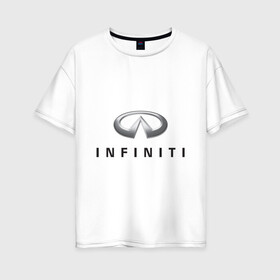 Женская футболка хлопок Oversize с принтом Logo Infiniti в Петрозаводске, 100% хлопок | свободный крой, круглый ворот, спущенный рукав, длина до линии бедер
 | infiniti автомобиль | автомобиль инфинити | инфинити | логотип infiniti | логотип инфинити