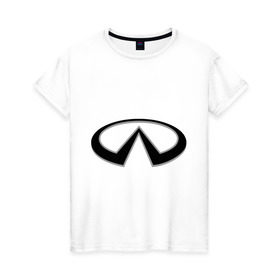 Женская футболка хлопок с принтом Значок Infiniti в Петрозаводске, 100% хлопок | прямой крой, круглый вырез горловины, длина до линии бедер, слегка спущенное плечо | infiniti автомобиль | автомобиль инфинити | инфинити | логотип infiniti | логотип инфинити