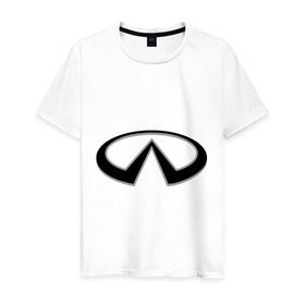 Мужская футболка хлопок с принтом Значок Infiniti в Петрозаводске, 100% хлопок | прямой крой, круглый вырез горловины, длина до линии бедер, слегка спущенное плечо. | Тематика изображения на принте: infiniti автомобиль | автомобиль инфинити | инфинити | логотип infiniti | логотип инфинити