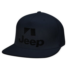 Кепка снепбек с прямым козырьком с принтом Jeep logo в Петрозаводске, хлопок 100% |  | jeep | автомобиль jeep | автомобиль джип | джип | логотип jeep | логотип джип