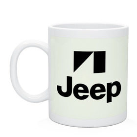 Кружка с принтом Jeep logo в Петрозаводске, керамика | объем — 330 мл, диаметр — 80 мм. Принт наносится на бока кружки, можно сделать два разных изображения | jeep | автомобиль jeep | автомобиль джип | джип | логотип jeep | логотип джип