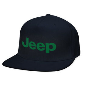 Кепка снепбек с прямым козырьком с принтом Logo Jeep в Петрозаводске, хлопок 100% |  | jeep | автомобиль jeep | автомобиль джип | джип | логотип jeep | логотип джип