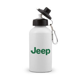 Бутылка спортивная с принтом Logo Jeep в Петрозаводске, металл | емкость — 500 мл, в комплекте две пластиковые крышки и карабин для крепления | Тематика изображения на принте: jeep | автомобиль jeep | автомобиль джип | джип | логотип jeep | логотип джип