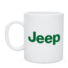 Кружка с принтом Logo Jeep в Петрозаводске, керамика | объем — 330 мл, диаметр — 80 мм. Принт наносится на бока кружки, можно сделать два разных изображения | jeep | автомобиль jeep | автомобиль джип | джип | логотип jeep | логотип джип
