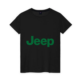Женская футболка хлопок с принтом Logo Jeep в Петрозаводске, 100% хлопок | прямой крой, круглый вырез горловины, длина до линии бедер, слегка спущенное плечо | jeep | автомобиль jeep | автомобиль джип | джип | логотип jeep | логотип джип