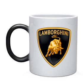 Кружка хамелеон с принтом Lamborghini logo в Петрозаводске, керамика | меняет цвет при нагревании, емкость 330 мл | lamborghini | автомобиль lamborghini | ламборджини | ламборджини автомобиль | логотип lamborghini | логотип ламборджини