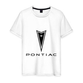 Мужская футболка хлопок с принтом Pontiac logo в Петрозаводске, 100% хлопок | прямой крой, круглый вырез горловины, длина до линии бедер, слегка спущенное плечо. | pontiac | автомобиль pontiac | логотип pontiac | логотип понтиак | понтиак | понтиак автомобиль