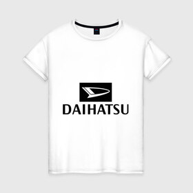Женская футболка хлопок с принтом Daihatsu в Петрозаводске, 100% хлопок | прямой крой, круглый вырез горловины, длина до линии бедер, слегка спущенное плечо | daihatsu | автомобиль daihatsu | логотип daihatsu