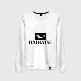 Женский свитшот хлопок с принтом Daihatsu в Петрозаводске, 100% хлопок | прямой крой, круглый вырез, на манжетах и по низу широкая трикотажная резинка  | daihatsu | автомобиль daihatsu | логотип daihatsu