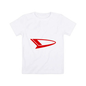Детская футболка хлопок с принтом Значок daihatsu в Петрозаводске, 100% хлопок | круглый вырез горловины, полуприлегающий силуэт, длина до линии бедер | daihatsu | автомобиль daihatsu | логотип daihatsu