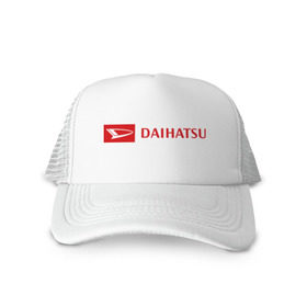 Кепка тракер с сеткой с принтом Daihatsu logo в Петрозаводске, трикотажное полотно; задняя часть — сетка | длинный козырек, универсальный размер, пластиковая застежка | Тематика изображения на принте: daihatsu | автомобиль daihatsu | логотип daihatsu