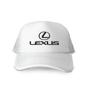 Кепка тракер с сеткой с принтом Lexus logo в Петрозаводске, трикотажное полотно; задняя часть — сетка | длинный козырек, универсальный размер, пластиковая застежка | lexus | автобренды | автолюбителям | бренд | лексус | логотип