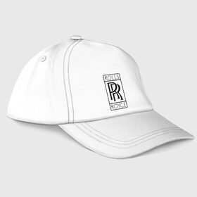 Бейсболка с принтом Rolls-Royce logo в Петрозаводске, 100% хлопок | классический козырек, металлическая застежка-регулятор размера | Тематика изображения на принте: rolls royce | rr | автобренды | автолюбителям | бренд | логотип | ролл ройс | ролс ройс
