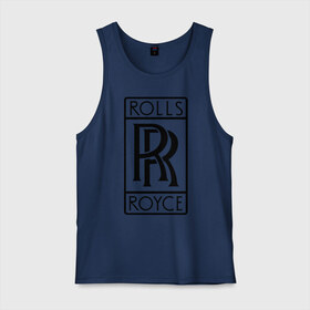 Мужская майка хлопок с принтом Rolls-Royce logo в Петрозаводске, 100% хлопок |  | Тематика изображения на принте: rolls royce | rr | автобренды | автолюбителям | бренд | логотип | ролл ройс | ролс ройс