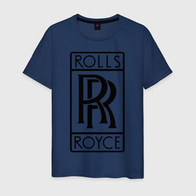 Мужская футболка хлопок с принтом Rolls-Royce logo в Петрозаводске, 100% хлопок | прямой крой, круглый вырез горловины, длина до линии бедер, слегка спущенное плечо. | rolls royce | rr | автобренды | автолюбителям | бренд | логотип | ролл ройс | ролс ройс
