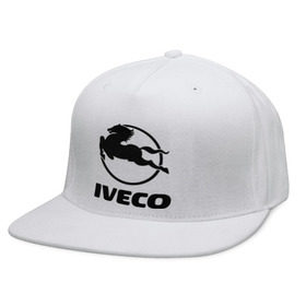 Кепка снепбек с прямым козырьком с принтом Iveco в Петрозаводске, хлопок 100% |  | iveco | автобренды | автолюбителям | бренд | ивеко | логотип