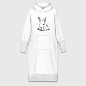 Платье удлиненное хлопок с принтом Следуй за белым кроликом. в Петрозаводске,  |  | alice in wonderland | follow me | алиса в стране чудес | животное | заяц | зверь | кролик | следуй за мной