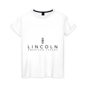 Женская футболка хлопок с принтом Lincoln logo в Петрозаводске, 100% хлопок | прямой крой, круглый вырез горловины, длина до линии бедер, слегка спущенное плечо | lincoln | автобренды | автолюбителям | бренд | линкольн | логотип