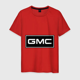 Мужская футболка хлопок с принтом GMC logo в Петрозаводске, 100% хлопок | прямой крой, круглый вырез горловины, длина до линии бедер, слегка спущенное плечо. | gmc | дженерал моторс | логотип | машина