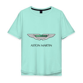 Мужская футболка хлопок Oversize с принтом Aston Martin logo в Петрозаводске, 100% хлопок | свободный крой, круглый ворот, “спинка” длиннее передней части | aston martin | автобренды | автолюбителям | астин мартин | астон мартин | бренд | для автовладельцев | для автолюбителей | логотип